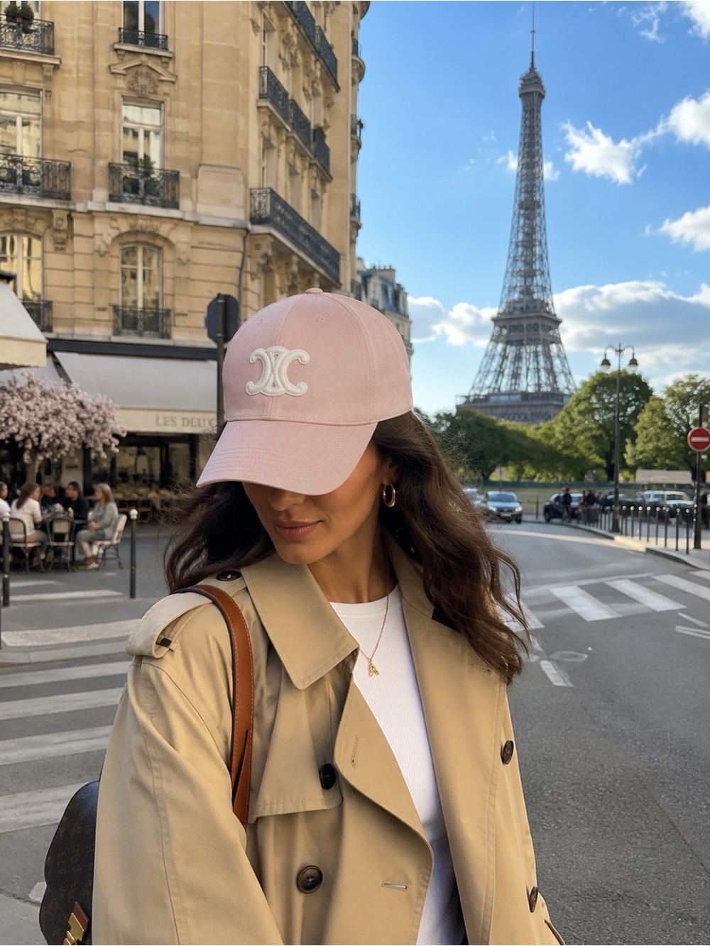 Celine Pink Cotton Triomphe Baseball Cap 🆕